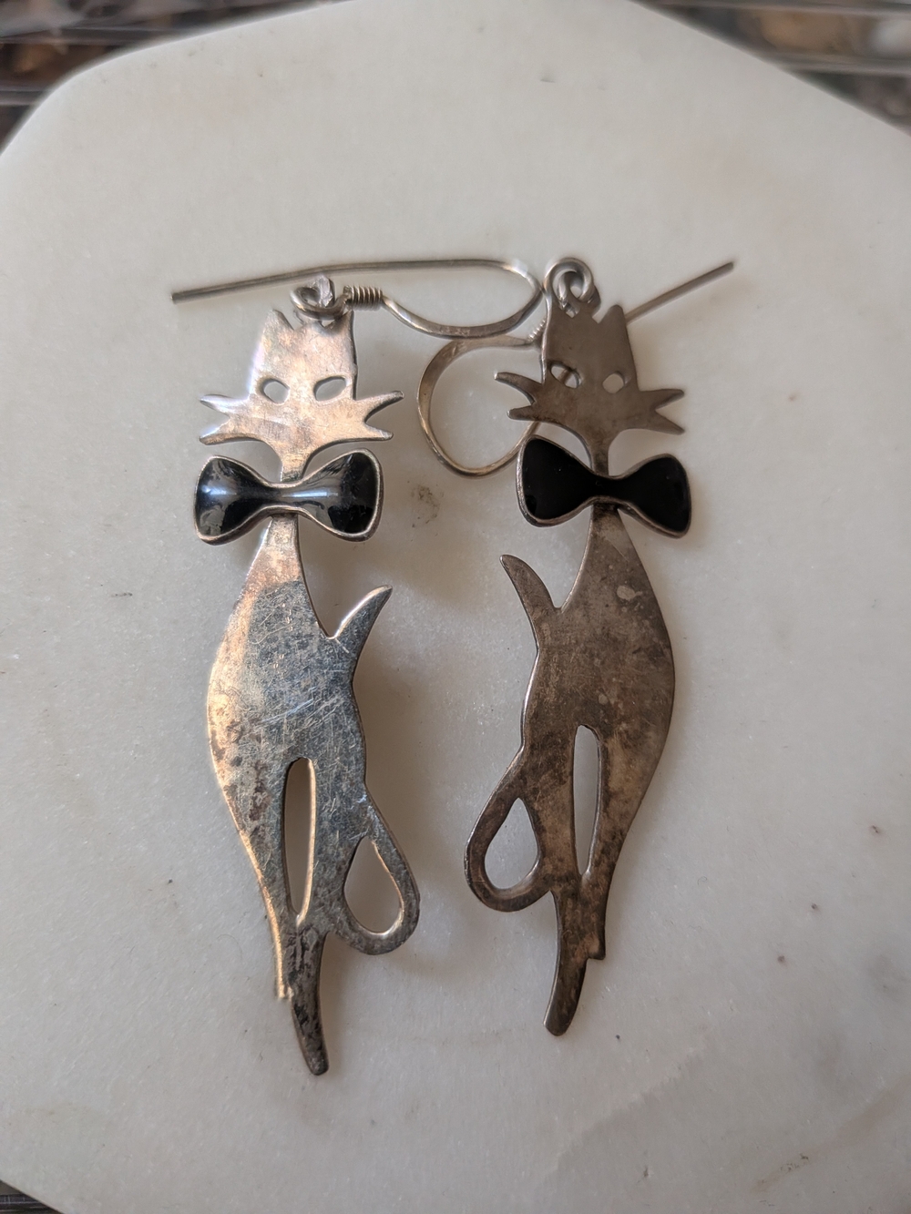 The Sovereign Feline Drop EarringsA Masterpiece of Mid-Century Whimsy